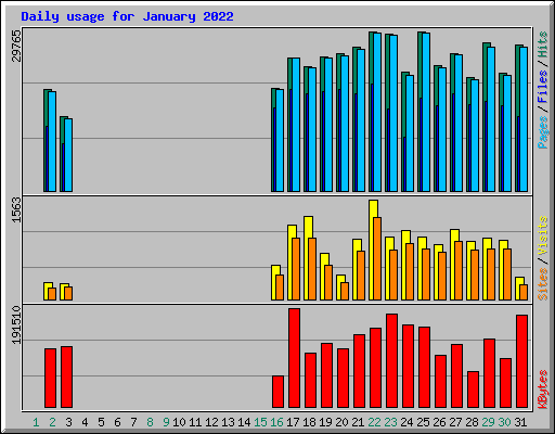 Daily usage for January 2022