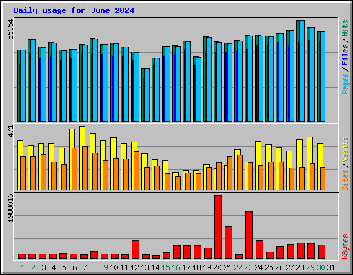 Daily usage for June 2024