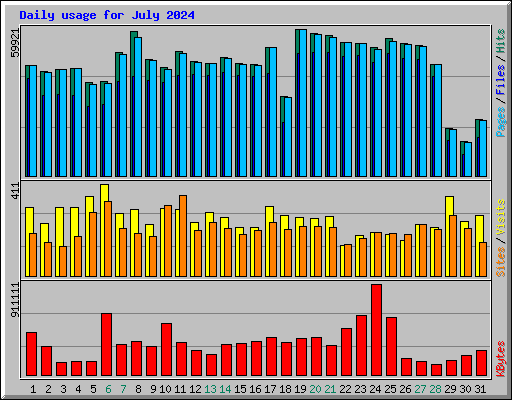 Daily usage for July 2024