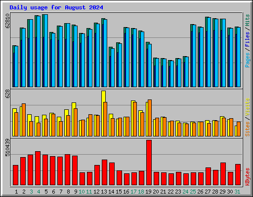 Daily usage for August 2024