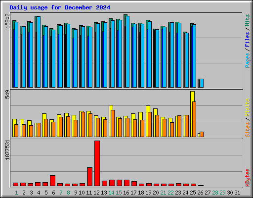 Daily usage for December 2024