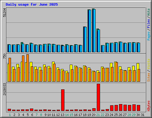 Daily usage for June 2025